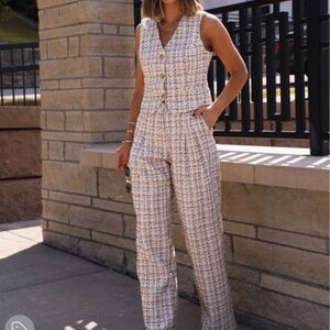 Boucle Tweed Vest Set